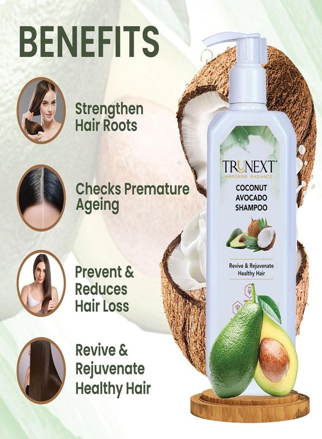 TRUNEXT Coconut Avocado Shampoo For Women and Men - Hydrating, Nourishing, and Repairing Hair Care for Dry and Damaged Hair 600 ML - Image 4