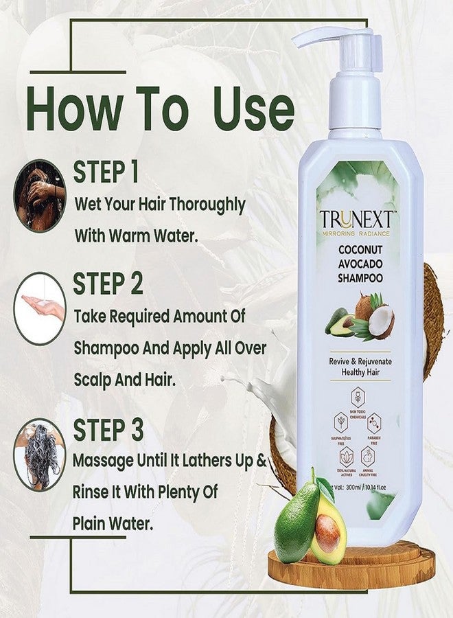 TRUNEXT Coconut Avocado Shampoo For Women and Men - Hydrating, Nourishing, and Repairing Hair Care for Dry and Damaged Hair 600 ML - Image 3