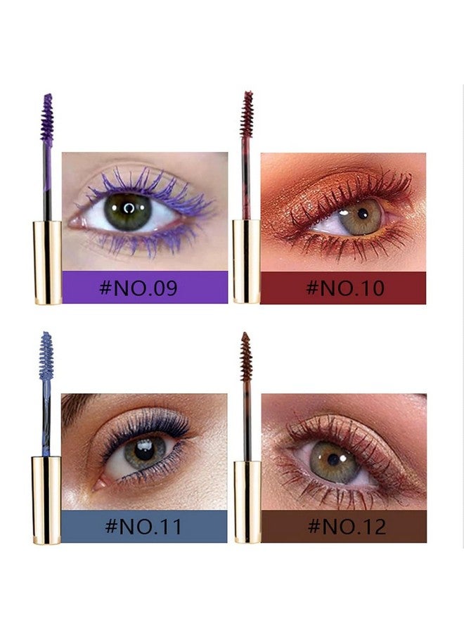 RoseFlower Colored Mascara Sets, 12 Colors Waterproof Colorful Mascara Gift Set, Red Pink Purple Blue White Black Colorful Mascara Charming Long Lasting Voluminous Mascara for Eyelash Eye Makeup - Image 4