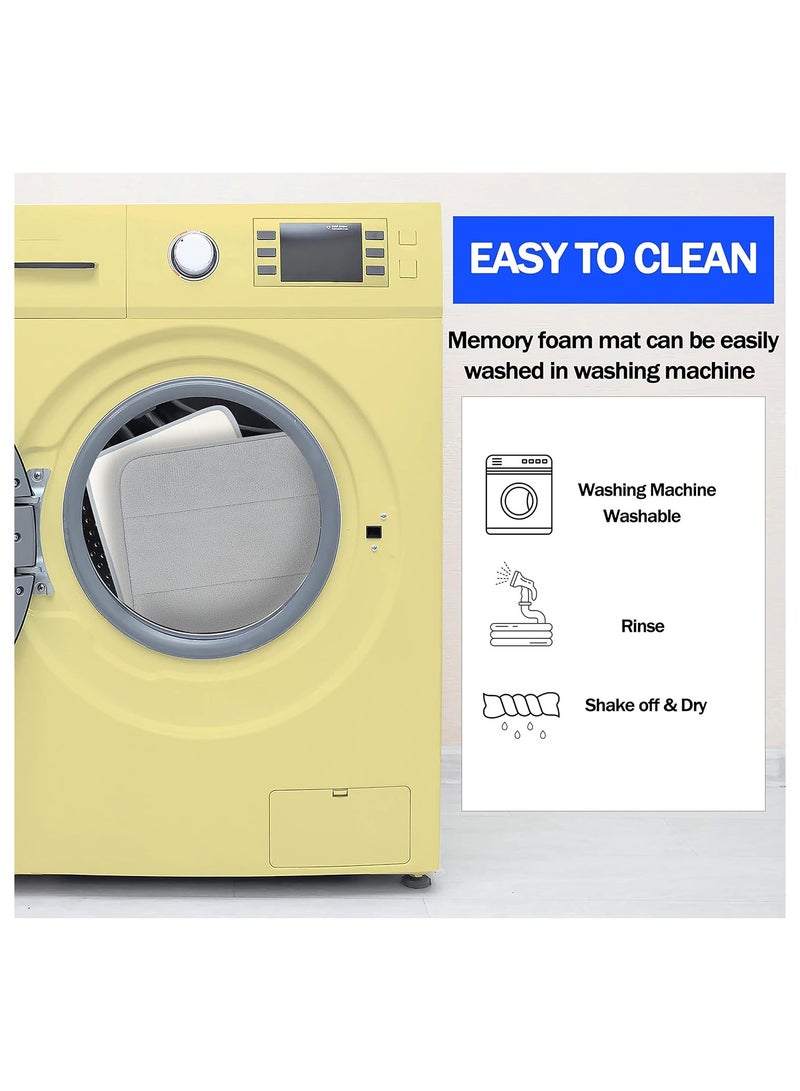 Bukela Memory Foam Bath Mat, 2 Pack Non-Slip Back, 16"x24" Fleece Softness, Highly Absorbent, Bathroom Carpet, Super Soft Microfiber Bath Rug, Rectangle, Easy to Clean Mat (Grey) - Image 4