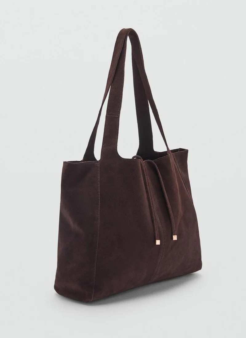 مانجو Suede shopper bag