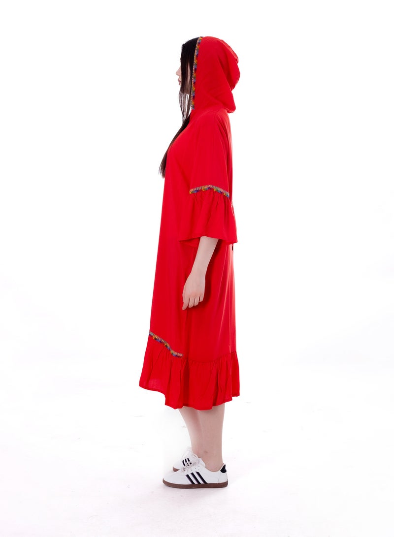BEBO Women's short printed long sleeve dress, free size, suitable for weight from 60 to 85 kg approximately  - Image 2