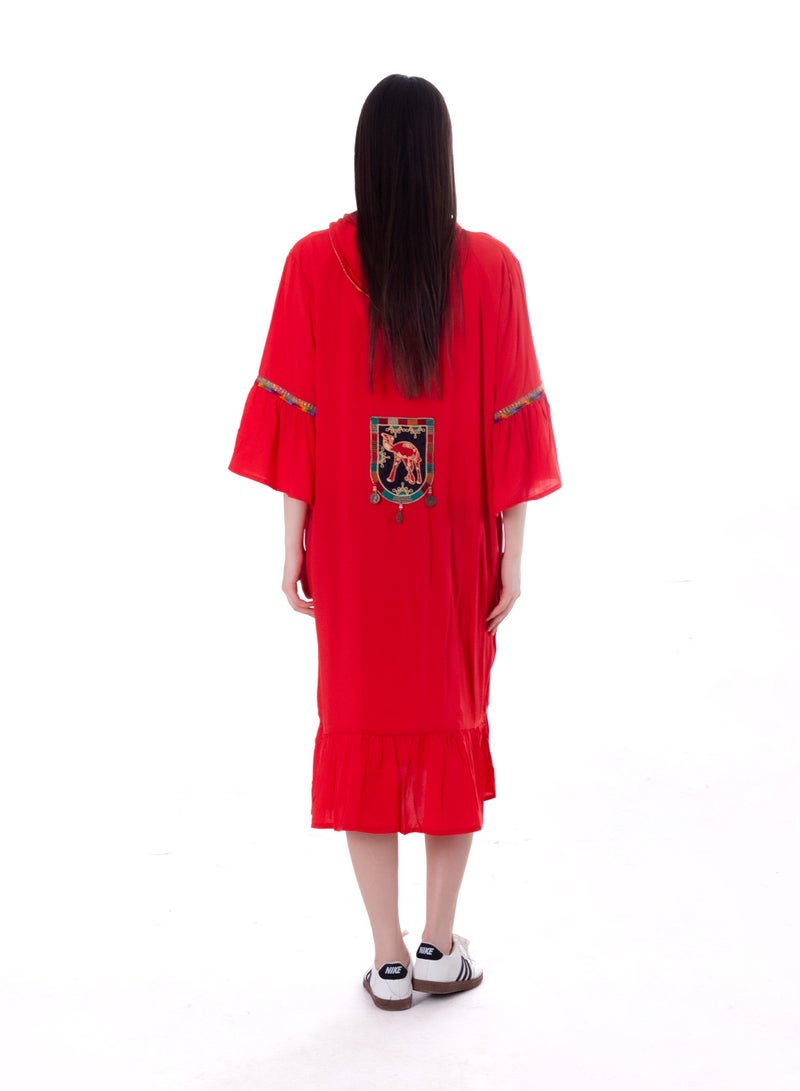 BEBO Women's short printed long sleeve dress, free size, suitable for weight from 60 to 85 kg approximately  - Image 3