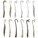 SUNNYCLUE 12Pcs 12 Styles Hook Bookmarks Findings Metal Bookmark Hairpin Stripe Hook Vintage Bookmark Clip for Crafting Jewelry Making Charms Findings Accessories Mixed Color - Image 2