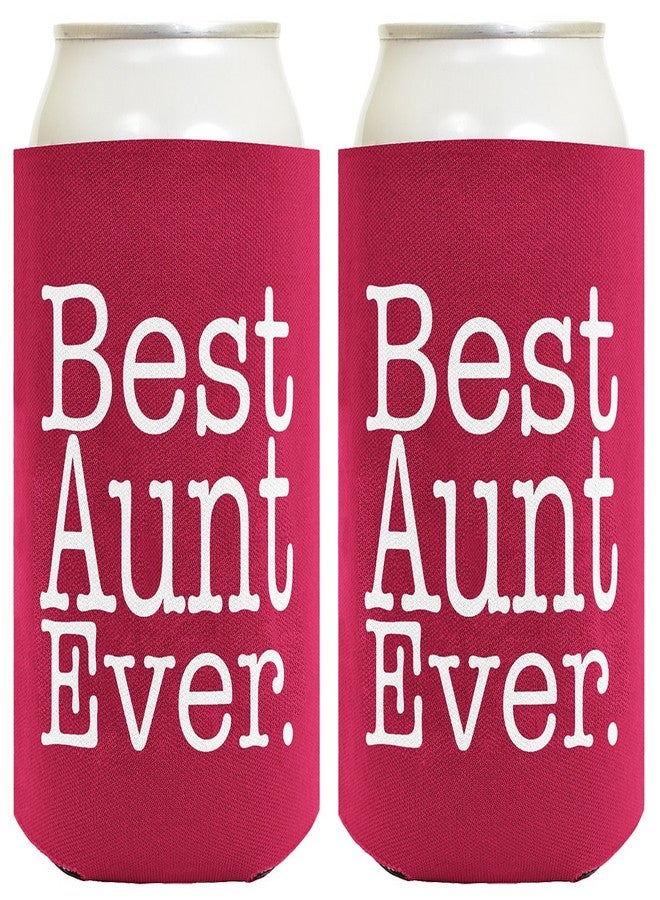 ذيس وير علبة تبريد مشروبات مضحكة، هدية مثالية لأفضل عمة على الإطلاق، عبوة من قطعتين، لون أرجواني - Image 1