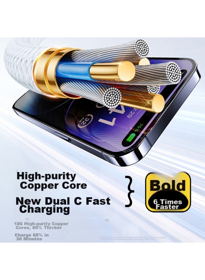 KOVOL Apple 16 Charging Cable, Usb-c To Dual Type-c Data Cable, Pd Fast Charging, Compatible With Iphone 15 Pro/mac/ipad, Xiaomi, Huawei Charging Cable - Image 3