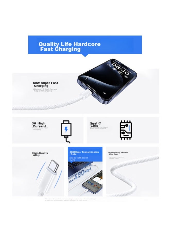 KOVOL Apple 16 Charging Cable, Usb-c To Dual Type-c Data Cable, Pd Fast Charging, Compatible With Iphone 15 Pro/mac/ipad, Xiaomi, Huawei Charging Cable - Image 5