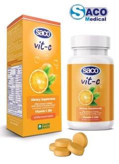 Saco Saco Vitamin C (Ascorbic Acid ) 500 mg  Contributes to Maintain the Normal Function of the Immune System 30 Effervescent Tablets  - Image 1