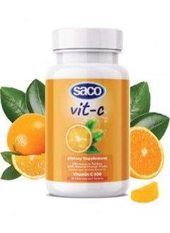Saco Saco Vitamin C (Ascorbic Acid ) 500 mg  Contributes to Maintain the Normal Function of the Immune System 30 Effervescent Tablets  - Image 2