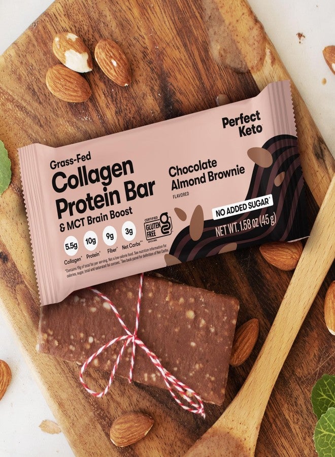 Perfect Keto Bars - The Cleanest Keto Snacks with Collagen and MCT. No Added Sugar, Keto Diet Friendly - 3g Net Carbs, 19g Fat, 10g protein - Diet Food Dessert (Almond Butter Brownie, 12 Bars) - Image 2