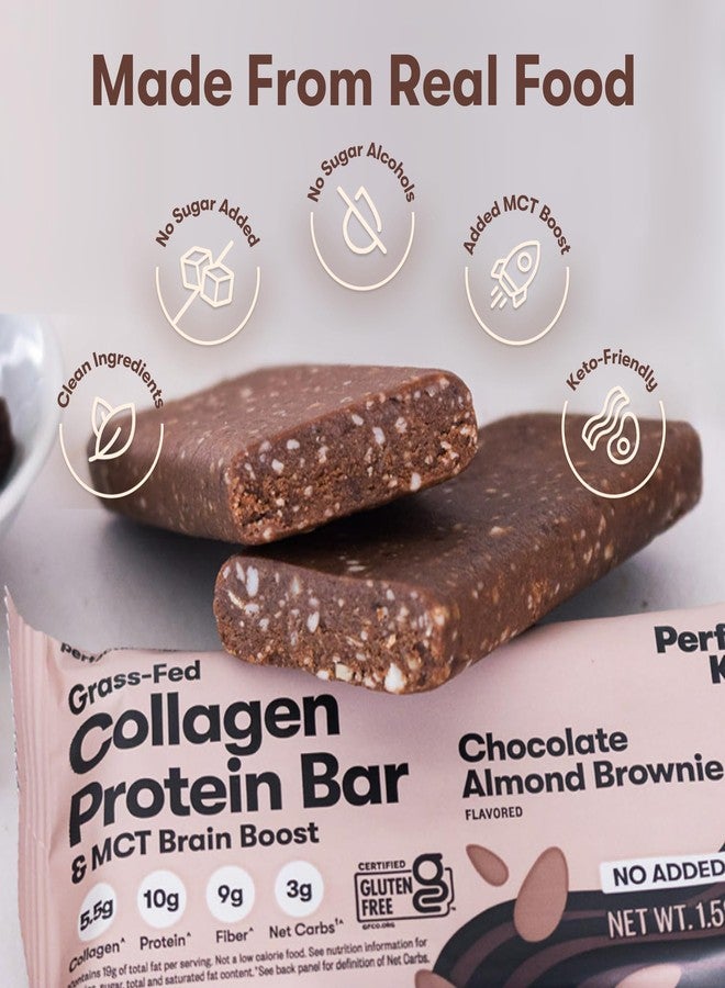 Perfect Keto Bars - The Cleanest Keto Snacks with Collagen and MCT. No Added Sugar, Keto Diet Friendly - 3g Net Carbs, 19g Fat, 10g protein - Diet Food Dessert (Almond Butter Brownie, 12 Bars) - Image 4