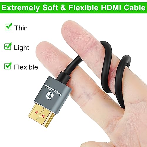 Thsucords Ultra Thin 8K 4K HDMI Cables 3.3FT, Slim & Flexible Soft High Speed HDMI 2.1 Cord Support 4K@120Hz 8K@60Hz 48Gbps for Roku TV/HDTV/PS5/Blu-ray - Image 2