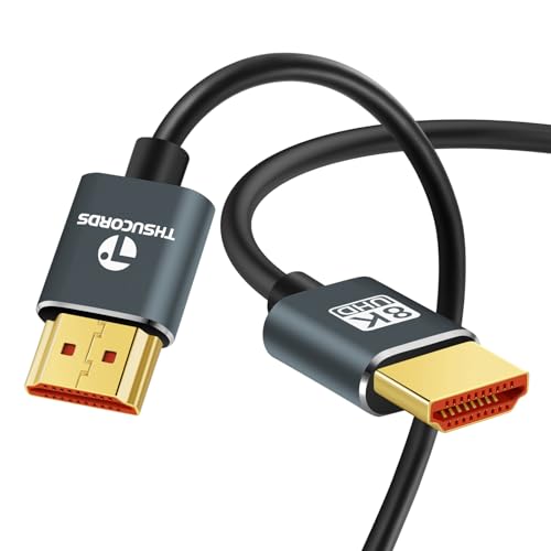Thsucords Ultra Thin 8K 4K HDMI Cables 3.3FT, Slim & Flexible Soft High Speed HDMI 2.1 Cord Support 4K@120Hz 8K@60Hz 48Gbps for Roku TV/HDTV/PS5/Blu-ray - Image 1