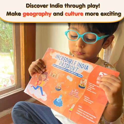 CocoMoco Kids India Passport for Kids, Learn About States of India & UTS, Geography Educational Toy Activity Kit with Stickers, Ages 4-5, 6-7, 8-10, 11 Year Old (Pack of 10) - Image 2