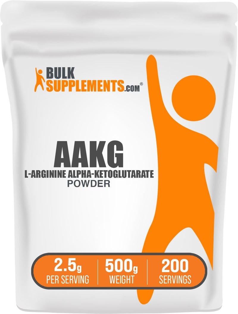 BulkSupplements مسحوق AAKG من BulkSupplementscom  مكمل أرجينين AKG  مكمل أكسيد النيتريك  بدون نكهة  خالي من الغلوتين  25 جرام لكل حصة  500 جرام  11 رطل  عبوة من 1 - Image 1