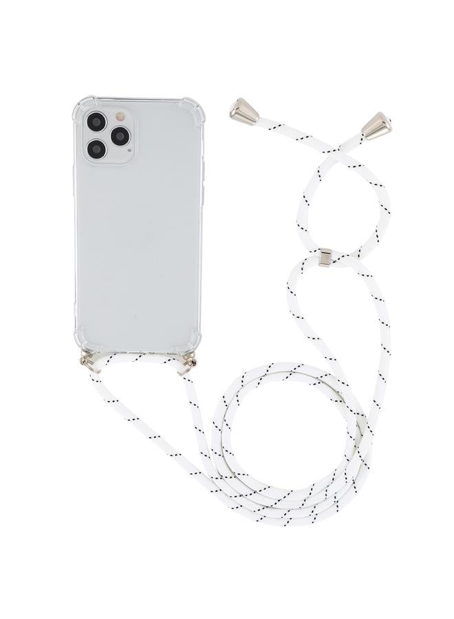 زبون جراب لهاتف iPhone 12 / 12 Pro جراب TPU شفاف مقاوم للصدمات بأربع زوايا مع حبل - Image 2