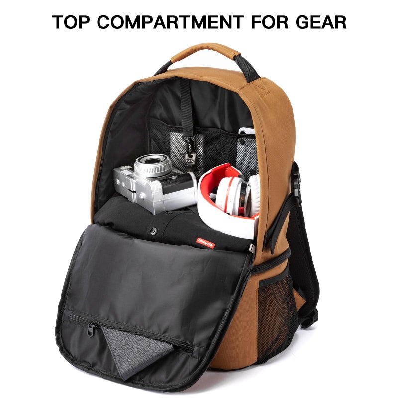 TUGUAN Insulated Cooler Backpack 38/42 Cans Double Deck Leakproof Lightweight Soft Lunch Backpack Small Cooler Bag Beach Picnic, Brown - Image 5