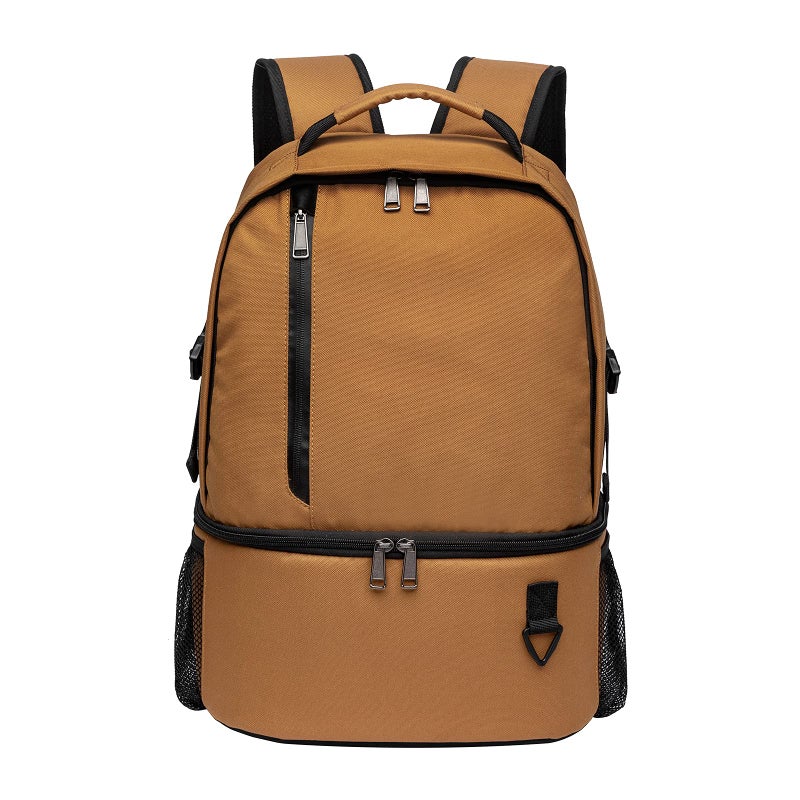 TUGUAN Insulated Cooler Backpack 38/42 Cans Double Deck Leakproof Lightweight Soft Lunch Backpack Small Cooler Bag Beach Picnic, Brown - Image 4