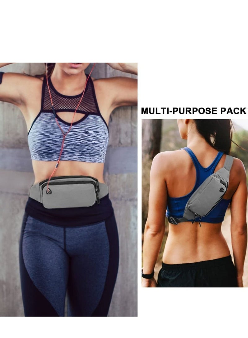 Large f anny Pack Belt Bag   Elastic Belt, Fit 15 to 43inch Waists Holds Phones up to 4.7inch  for Running Hiking Travel Workout Dog Walking Outdoors Sport Fishing Waist Pack Bag - Image 2