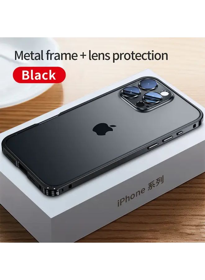 علبة عدسة على شكل حصان بحري ذهبي معدني لجهاز iPhone 13 Pro Max - Image 5