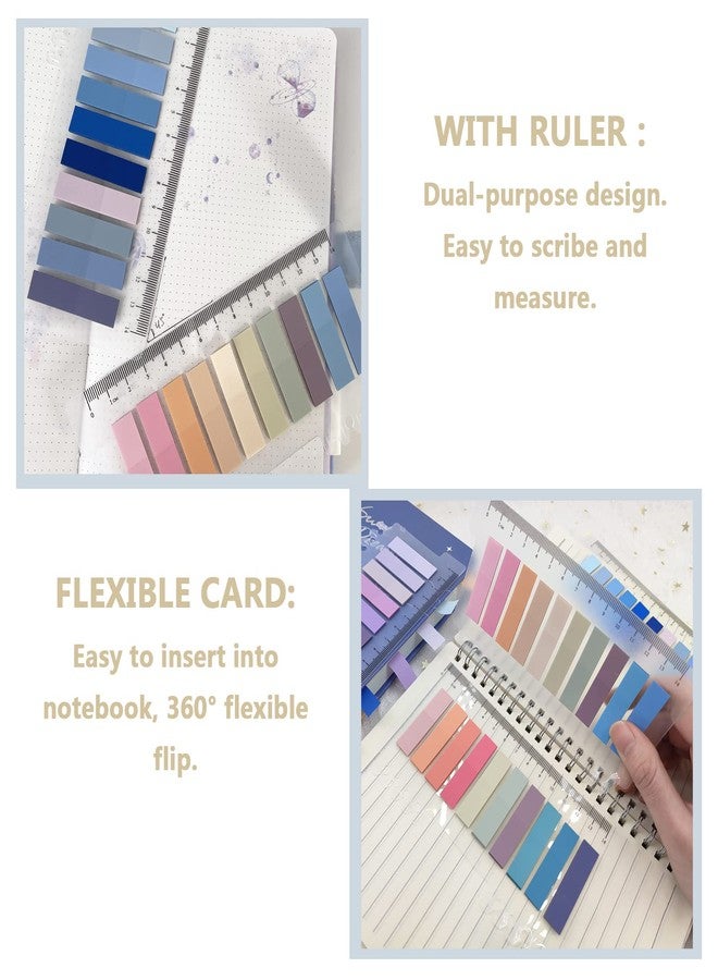 Potanro 800 Pcs Sticky Index Tabs, 4 Sheets Strip Index Tabs, Writable Page Sticky Notes with Ruler for Page Marking Classify File - Image 3