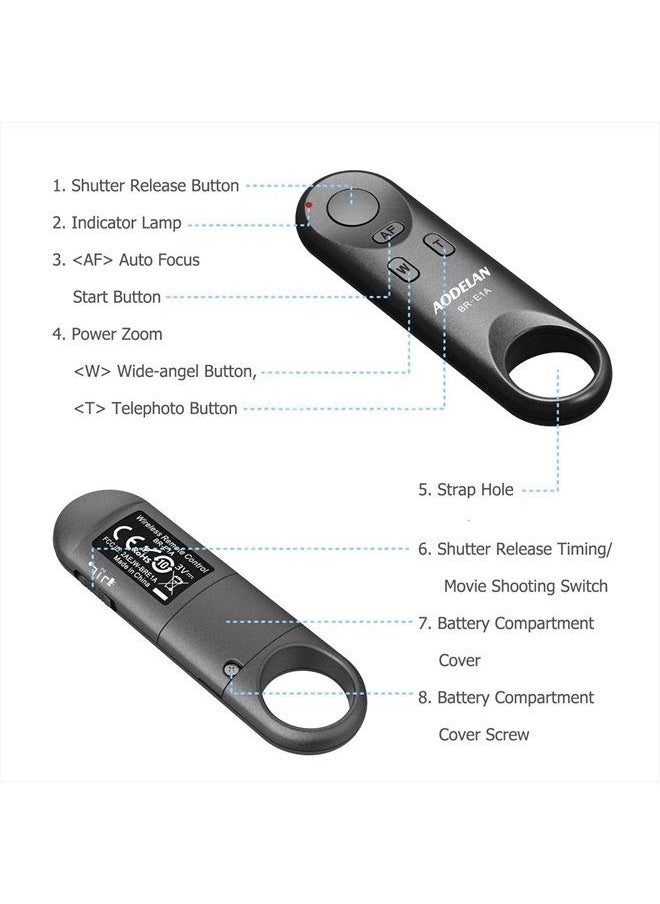 AODELAN - Wireless Camera Remote Shutter Release for Canon R3/ R7/ R10/ M50/ EOS M6 Mark II/R/RP /90D /6D Mark II /R5/ R6 /800D /850D /250D/Rebel SL2 /T7i /G5 X Mark II /G7 X Mark III, Replace Canon BR-E1 - Image 1