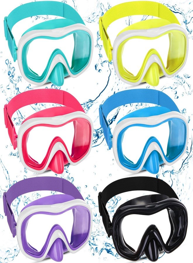 Relaxweex 6 Pcs 180° Swim Goggles with Nose Cover for Kids Snorkel Diving Mask Elastic Fabric Strap for Ages 4-14 (Classic Color) - Image 1