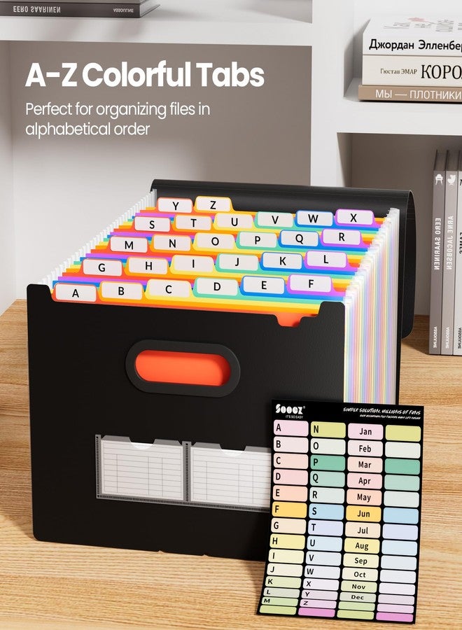 Sooez 26-Pocket Accordion File Organizer, Upgraded Expanding File Folder with Unobstructed A-Z Tabs, Premium Bill Tax Receipt Document Organizer Storage for Letter/A4 Size Paper, School Office & Home - Image 5