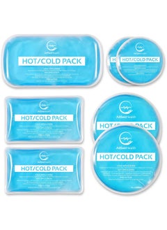 AllSett Health Reusable Hot And Cold Gel Ice Packs For Injuries Cold Compress, Ice Pack, Gel Ice Packs, Cold Pack, Gel Ice Pack, Cold Packs For Injuries 7 Pack  - Image 1