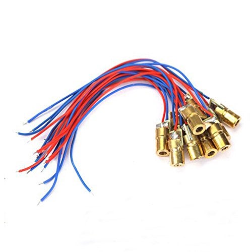 DIYmall Laser Head Diode Dot Module WL Red Mini 650nm 6mm 3V 5mW 10PCS - Image 1