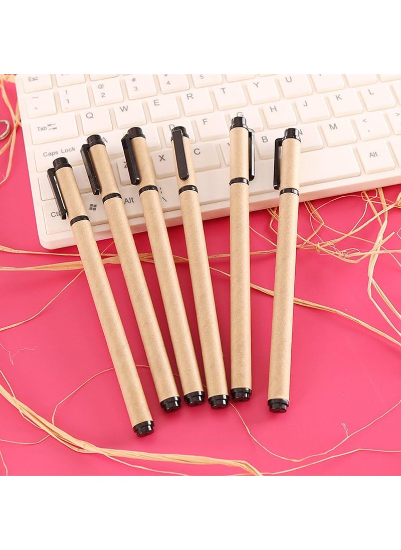 Starsouce 05mm Medium Point Writing Gel Ink Rollerball Pen Set Creative Eco Friendly kraft Paper Barrel Pens Premiun Rolling Ball Pens Refillable Pen Office School Home Writing Supplies Black Ink 10Count  - Image 2