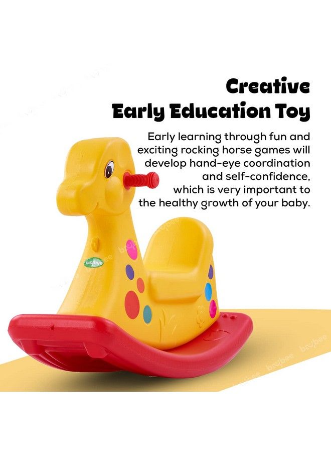 BAYBEE كرسي هزاز بلاستيكي لركوب الخيل للأطفال الأولاد والبنات للاستخدام الداخلي والخارجي (12 شهرًا إلى 3 سنوات) متعدد الألوان - Image 5