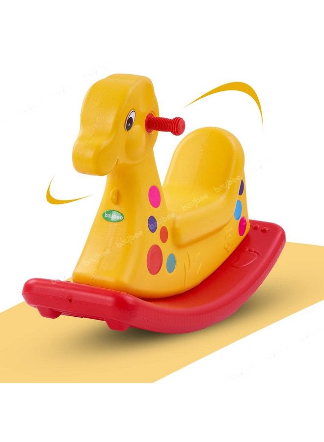 BAYBEE كرسي هزاز بلاستيكي لركوب الخيل للأطفال الأولاد والبنات للاستخدام الداخلي والخارجي (12 شهرًا إلى 3 سنوات) متعدد الألوان - Image 2