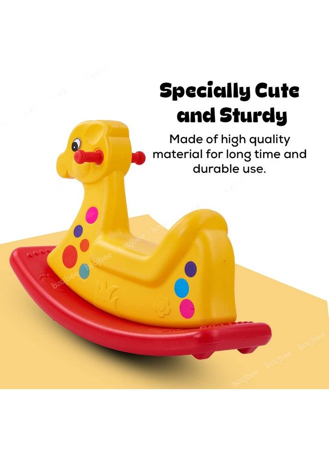 BAYBEE كرسي هزاز بلاستيكي لركوب الخيل للأطفال الأولاد والبنات للاستخدام الداخلي والخارجي (12 شهرًا إلى 3 سنوات) متعدد الألوان - Image 4