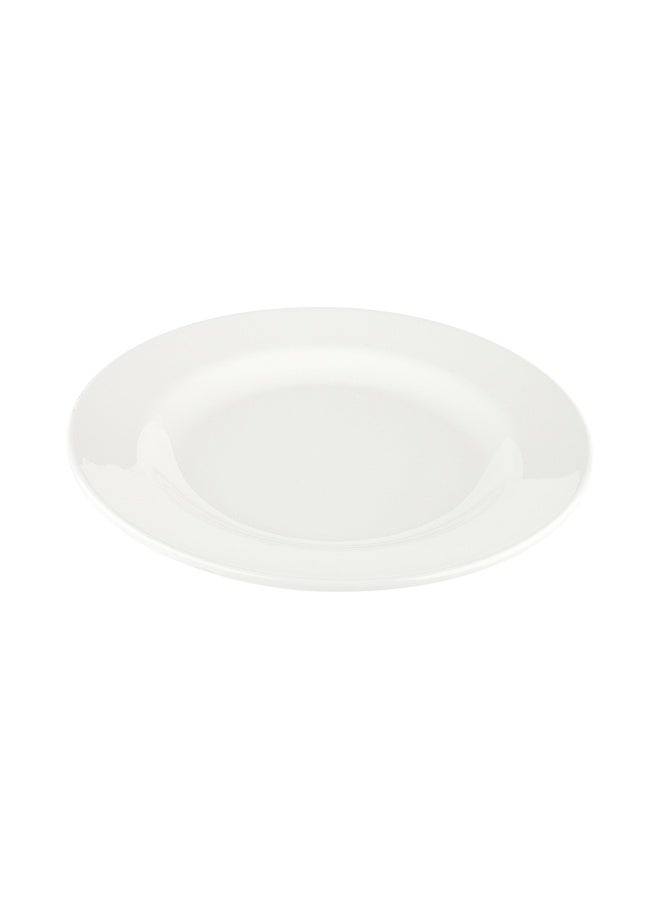 Restaurantware Voga 6 x 6 Inch Serving Plates, 10 Round Dinner Plates - Wide Rim, Top Rack Dishwashable, White Melamine Serving Platters, Serve Hot Or Cold Food, For All Occasions  - Image 1