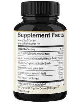 BMVINVOL Berberine with Ceylon Cinnamon 150 Capsules  - Image 2