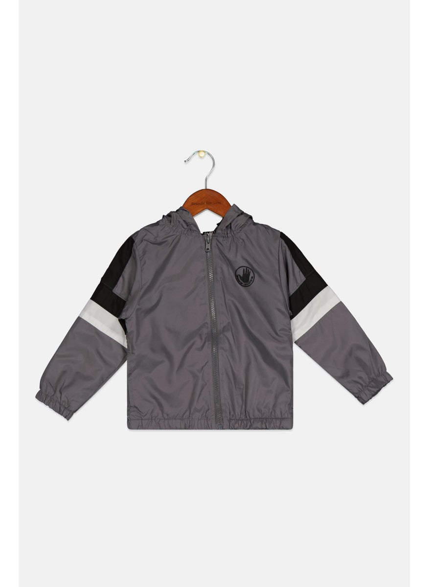Body Glove - Toddlers Boy Brand Logo Hooded  Jacket, Grey - Image 1