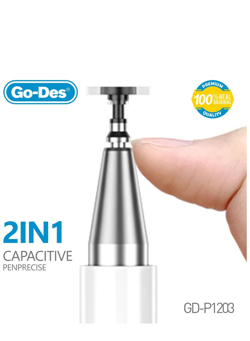 GO-DES 2-in-1 Universal Capacitive Stylus Pen Dual-Ended Magnetic Touchscreen Pencil with Extra Nib No Charging Required - Image 5