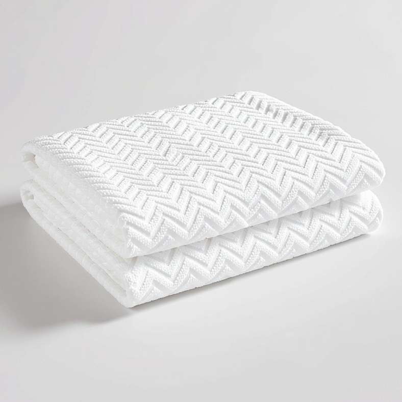 Pan Home Ahram Chevron Towel Set - White - Image 4