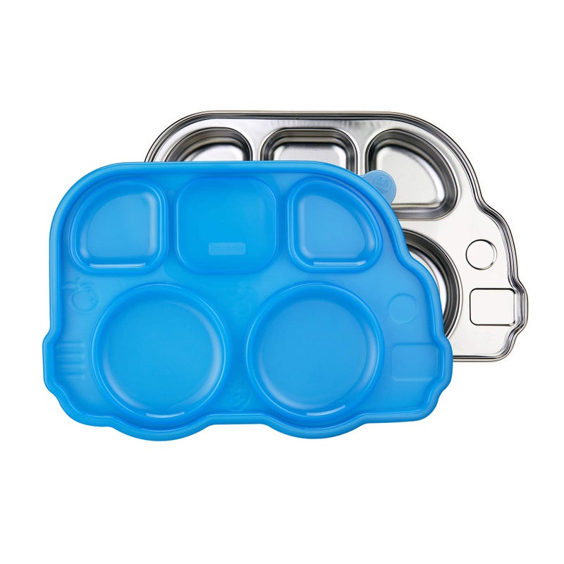 Innobaby Din Din Smart Stainless Divided Platter with Sectional Lid Blue