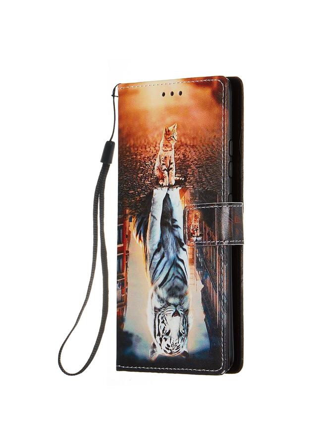 Zaboon Case For Galaxy S10 Lite Colored Drawing Pattern Plain Weave Horizontal Flip Leather Case with Holder & Card Slot & Wallet&Lanyard - Image 2