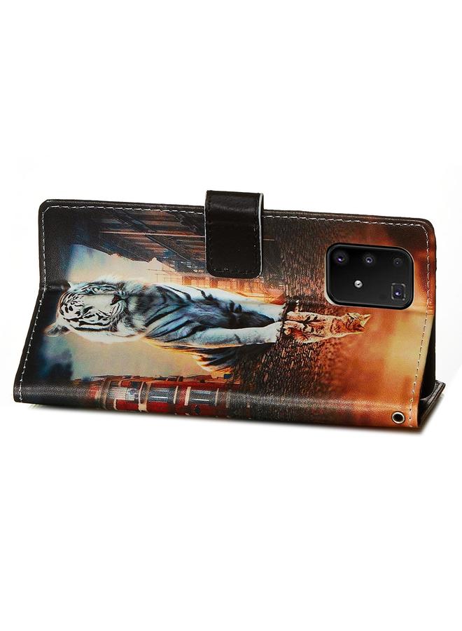 Zaboon Case For Galaxy S10 Lite Colored Drawing Pattern Plain Weave Horizontal Flip Leather Case with Holder & Card Slot & Wallet&Lanyard - Image 4