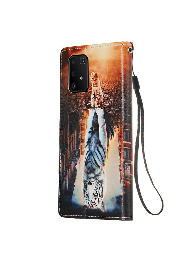 Zaboon Case For Galaxy S10 Lite Colored Drawing Pattern Plain Weave Horizontal Flip Leather Case with Holder & Card Slot & Wallet&Lanyard - Image 3