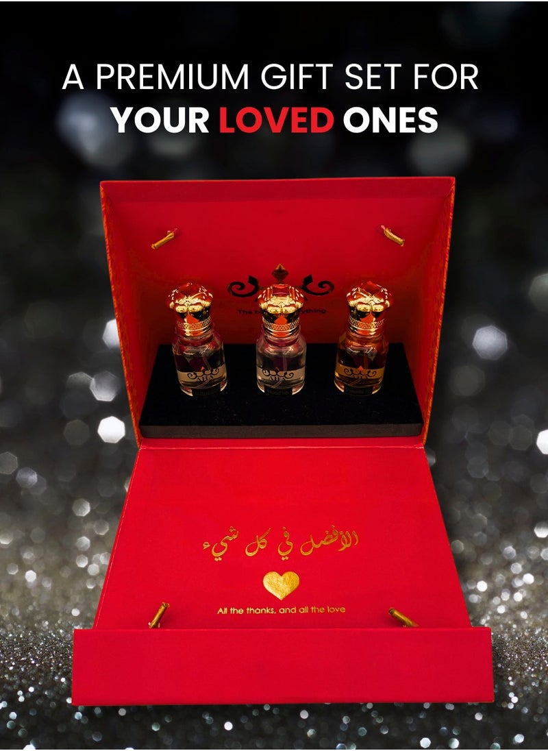AHA Assorted Luxury Oud Perfume Set – Sweet Oud, Rose Oud, Amber Oud (3 x 35ml)  - Image 1
