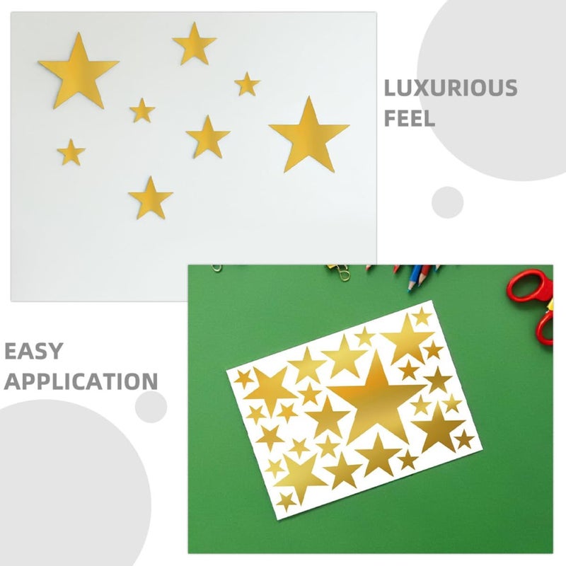 Removable Gold Foil Star Stickers 10pcs for Nursery Room Decor Easy Peel and Stick - Image 4