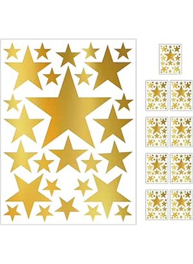 Removable Gold Foil Star Stickers 10pcs for Nursery Room Decor Easy Peel and Stick - Image 1