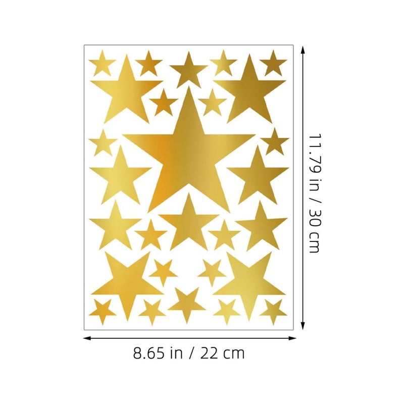 Removable Gold Foil Star Stickers 10pcs for Nursery Room Decor Easy Peel and Stick - Image 3
