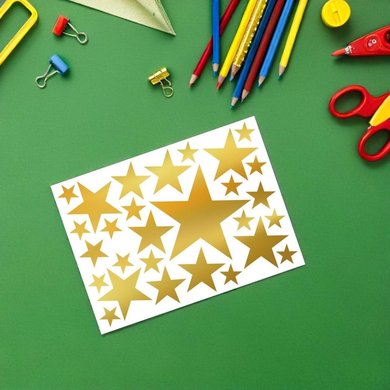 Removable Gold Foil Star Stickers 10pcs for Nursery Room Decor Easy Peel and Stick - Image 5