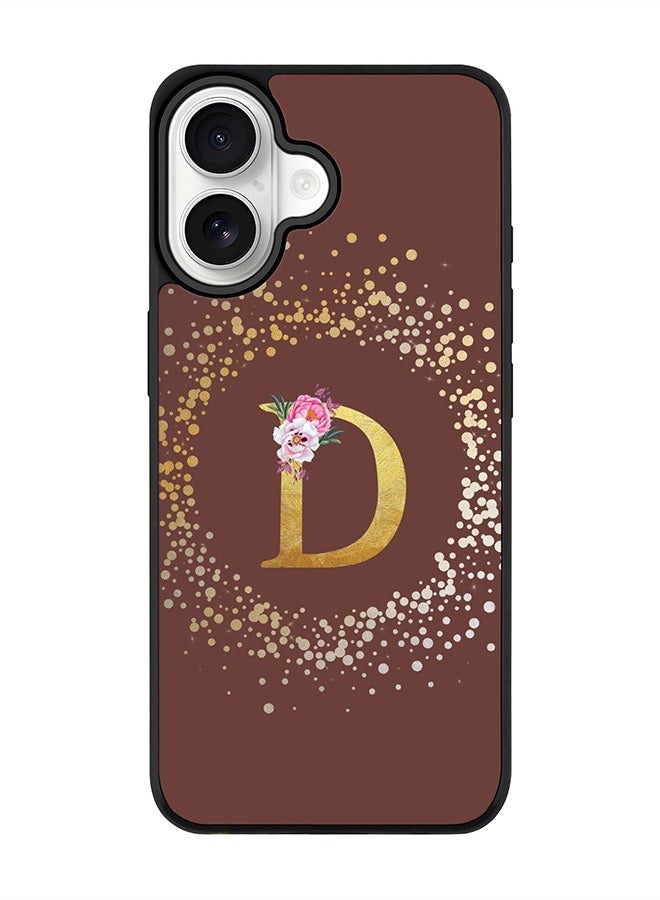 Stylizedd iPhone 17 Case, [Compatible with MagSafe] Slim Magnetic cover Phone Case iPhone 17 -Custom Monogram Floral - D  (Brown ) - Image 1