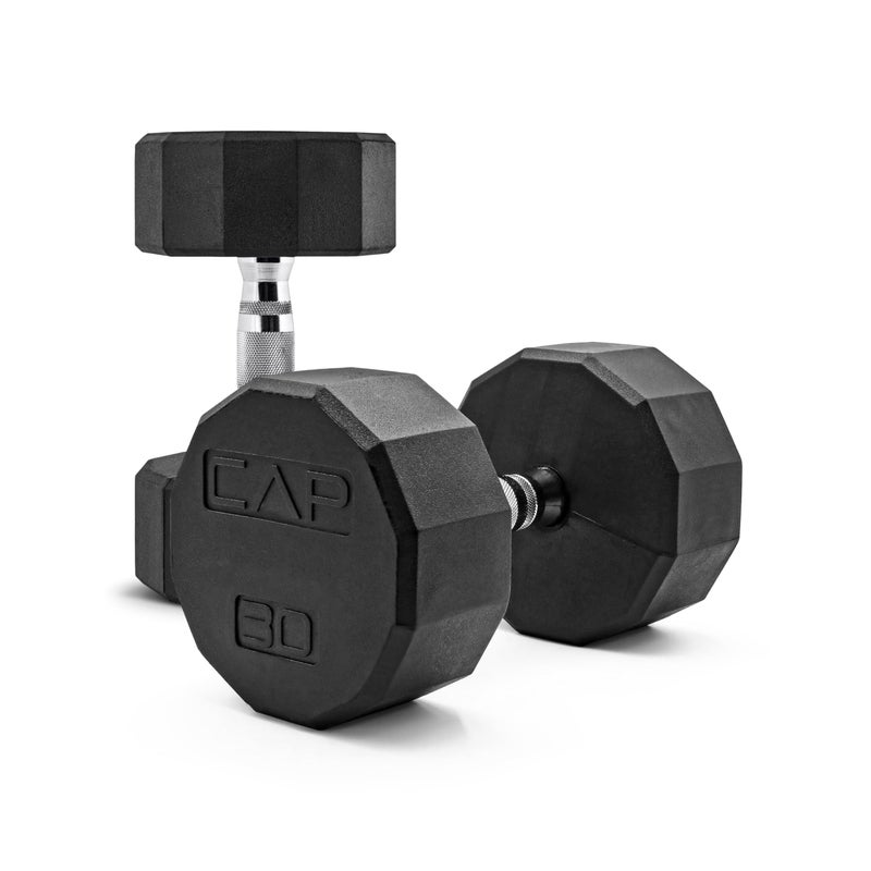 CAP Barbell 12-Sided Coated Dumbbell with Chrome Handle, Pair, 30 LB - Image 1
